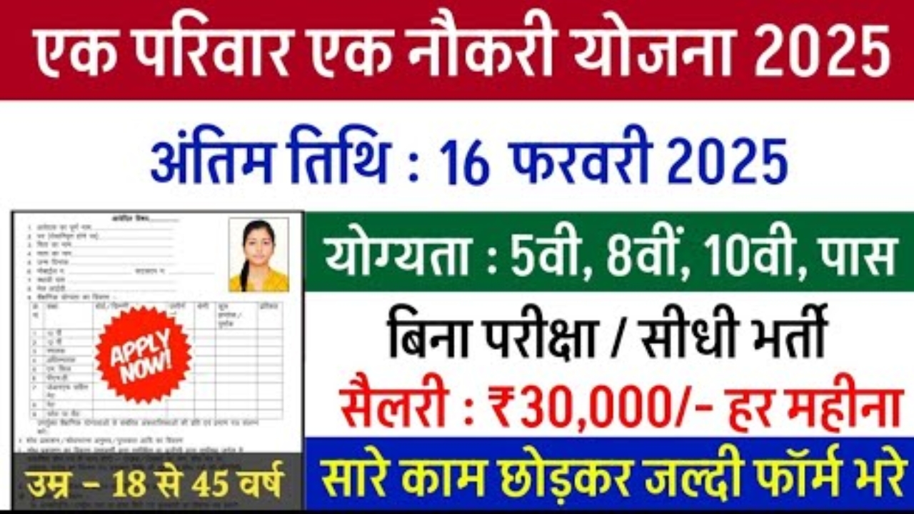 Ek Parivar ek naukari yojana 2025